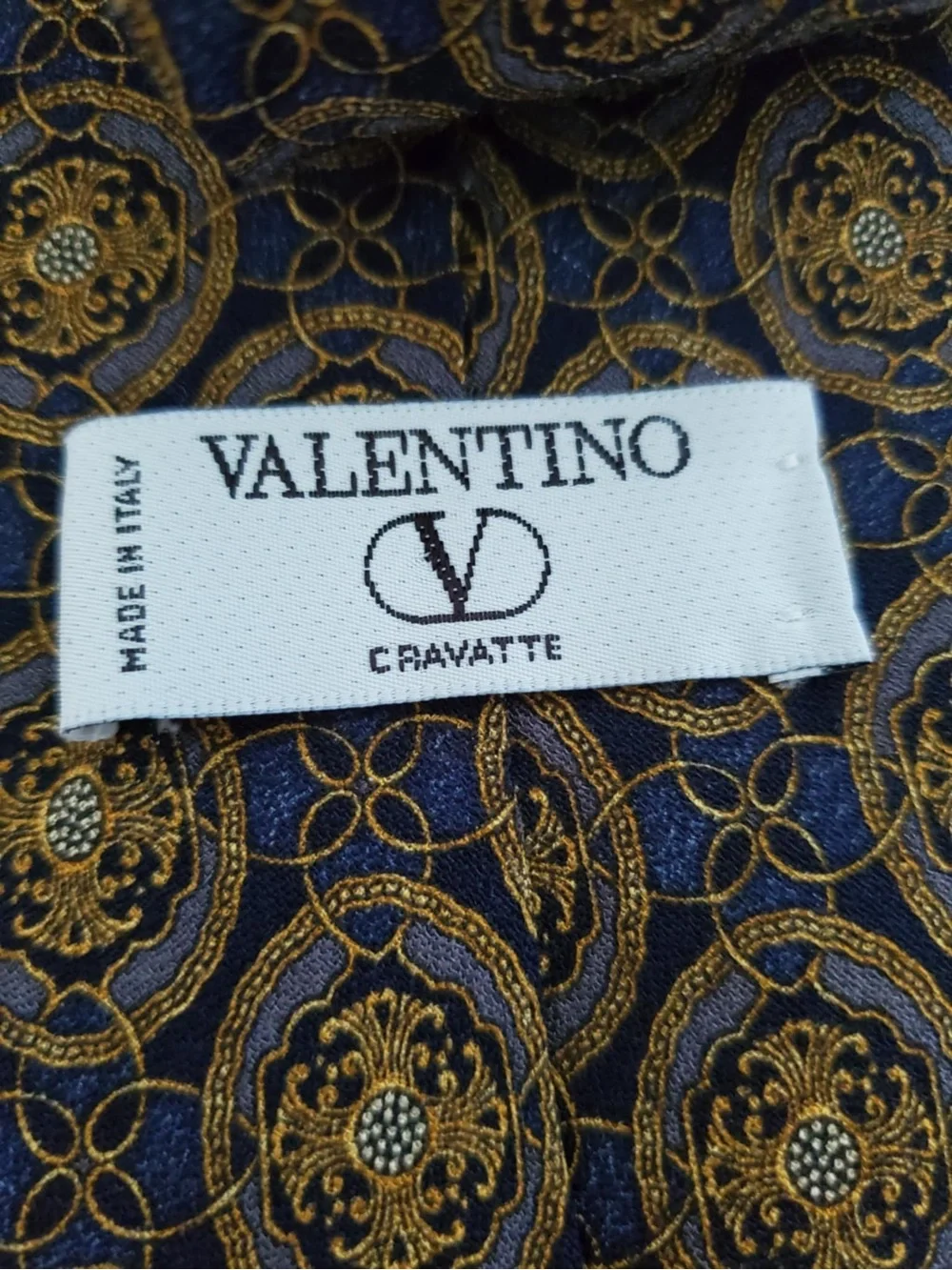VALENTINO Rare Silk Necktie with Valentino's Logo Made in Italy